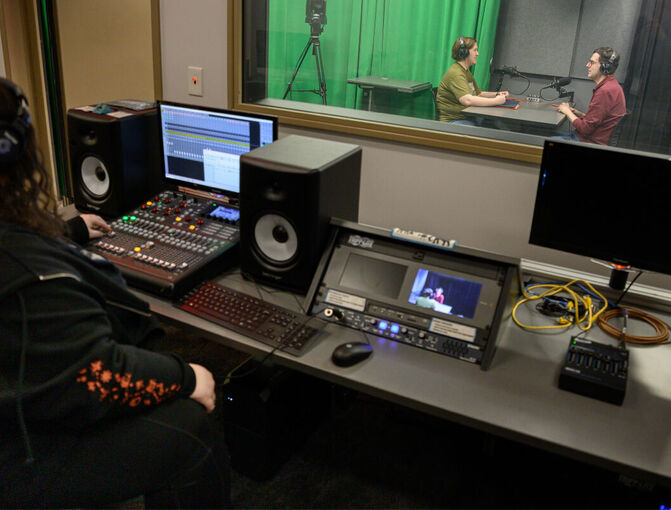 An audio recording studio
