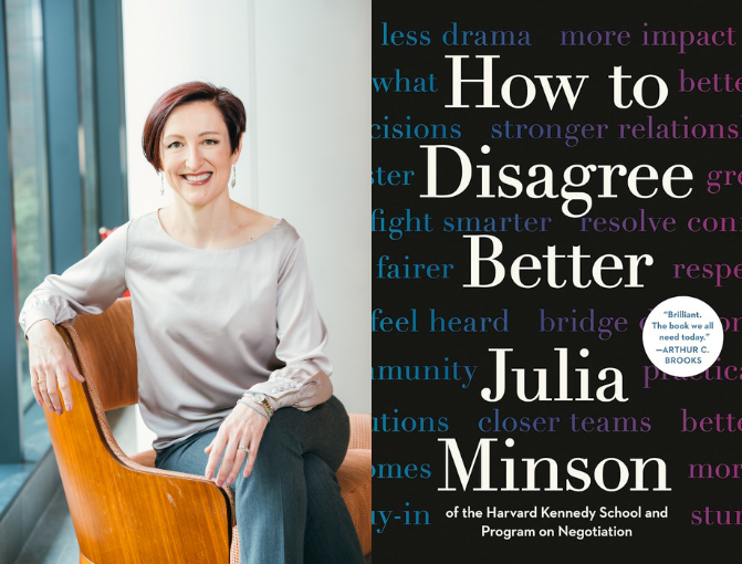 How to Disagree Better book cover with Julia Minson